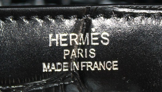 7A Replica Hermes Kelly 32cm Crocodile Veins Leather Bag Black HC0001 - Click Image to Close
